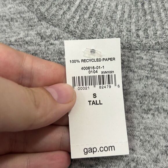 Gap Light Gray Soft Mock Neck Sweater NWT Small Tall - Picture 2 of 5